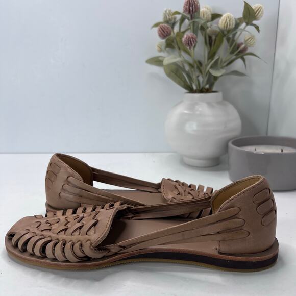 Nisolo Huarache Leather Sandal Slip On Leather Almond Women 7 NWOB Anthropologie - Picture 7 of 9